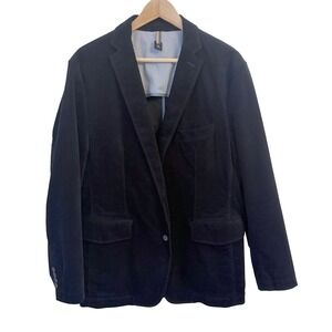 Hugo Boss Blazer Mens 40R Velvet Cotton Stretch Regular Fit Sport Coat Navy Blue
